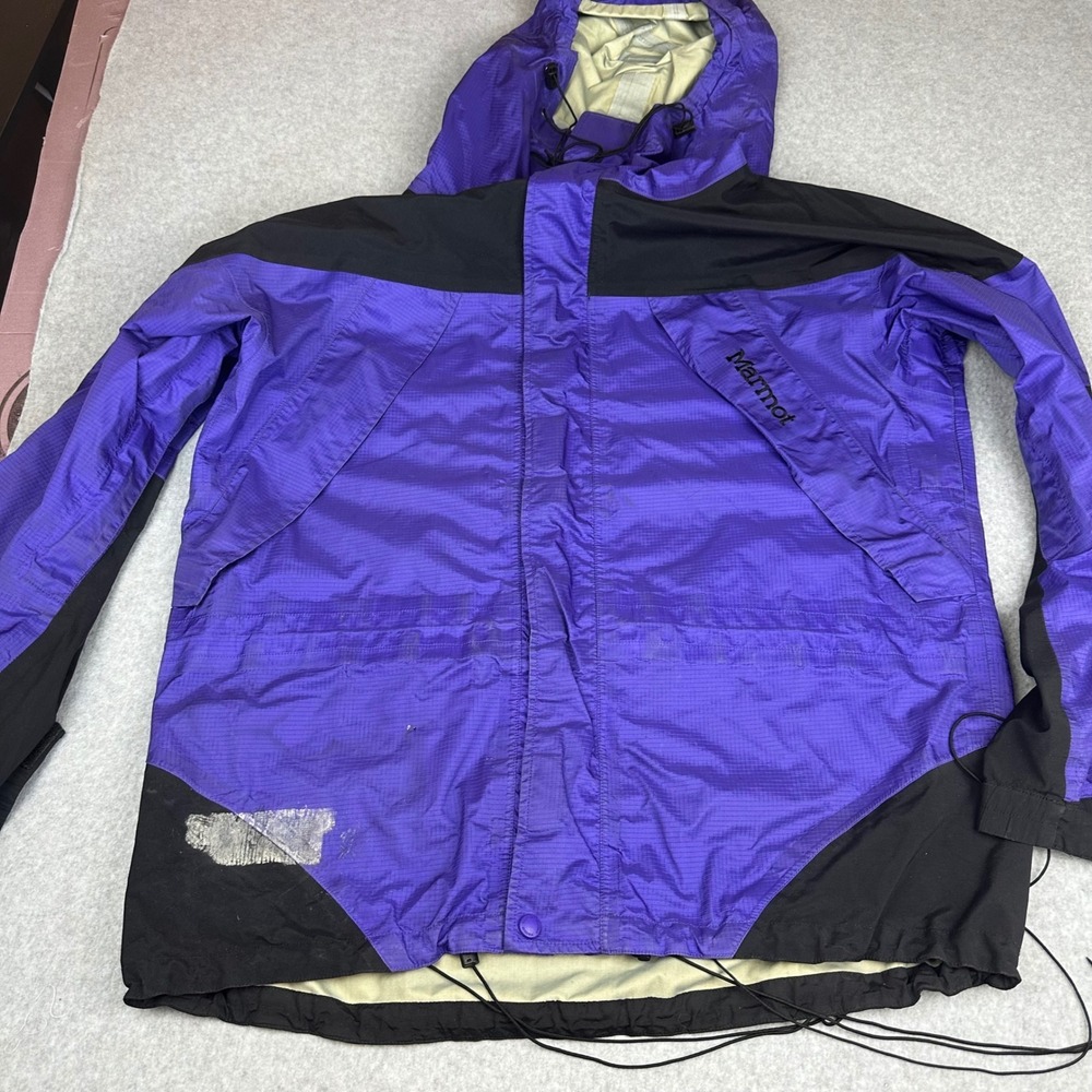 Vintage Marmot Gore-Tex‎ 3-Ply Mountain Jacket Purple Black Mens Large Shell